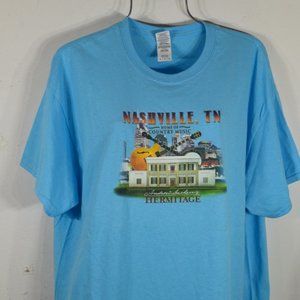 Gildan Nashville Country Music Men's t shirt XL Blue NWOT